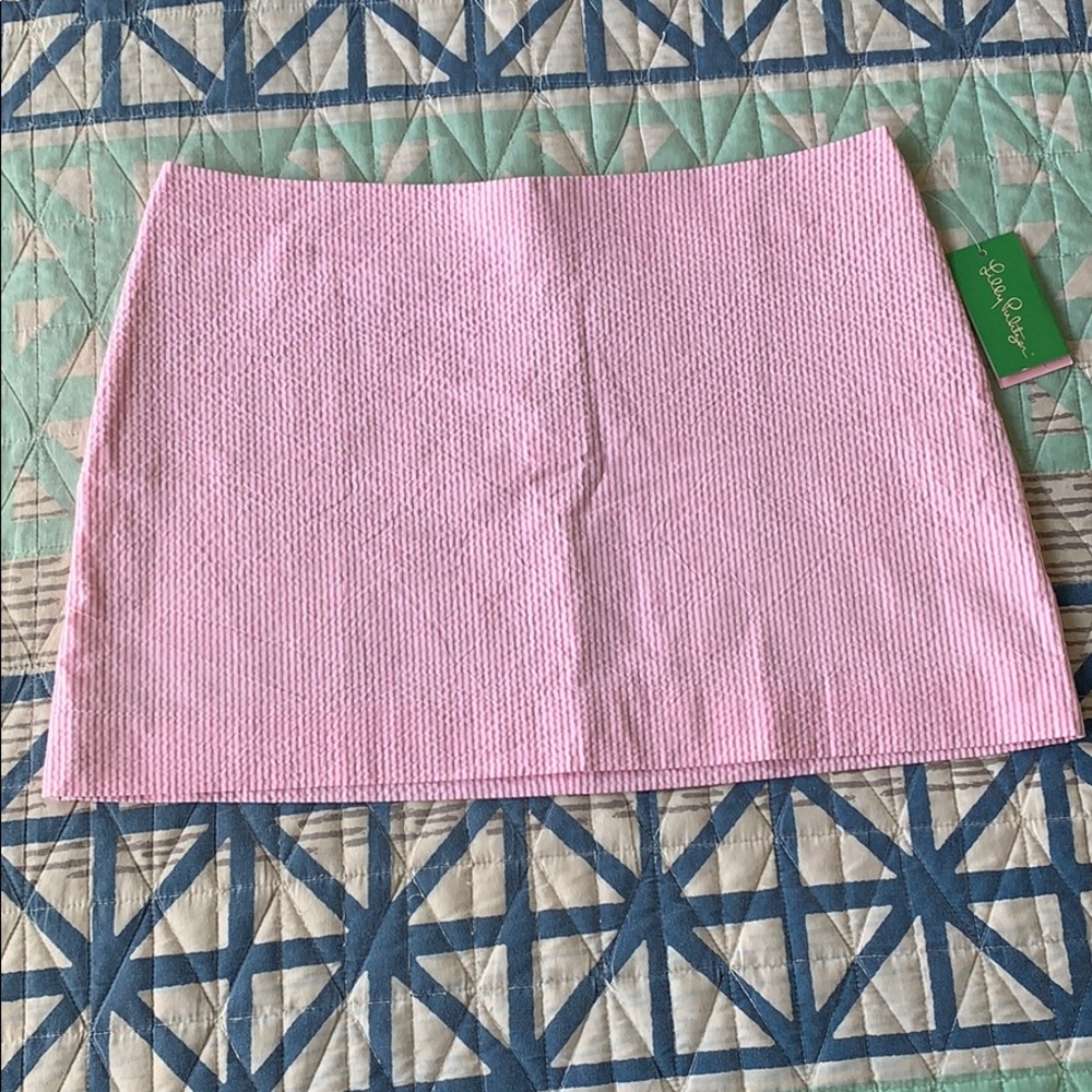 NWT Lilly Pulitzer Pink Seersucker Skirt, size 10